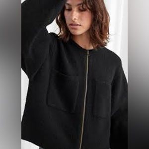 & Other Stories Knitted Zip Cardigan Sweater